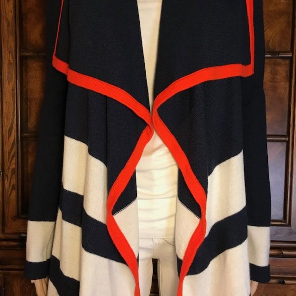 Jones New York Color Block Stripe Cascade Cardigan - image 8